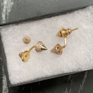Gold Vermeil Studs with Ear Jackets
